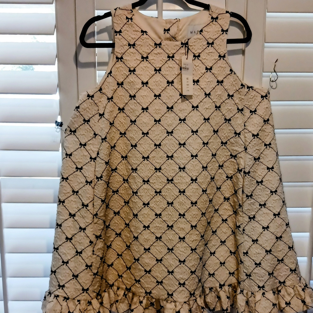 Elegant Cream and Black Women's Dress